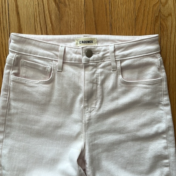 L’Agence sz 24 light pink distressed Jeans great pre owned condition - Picture 3 of 7